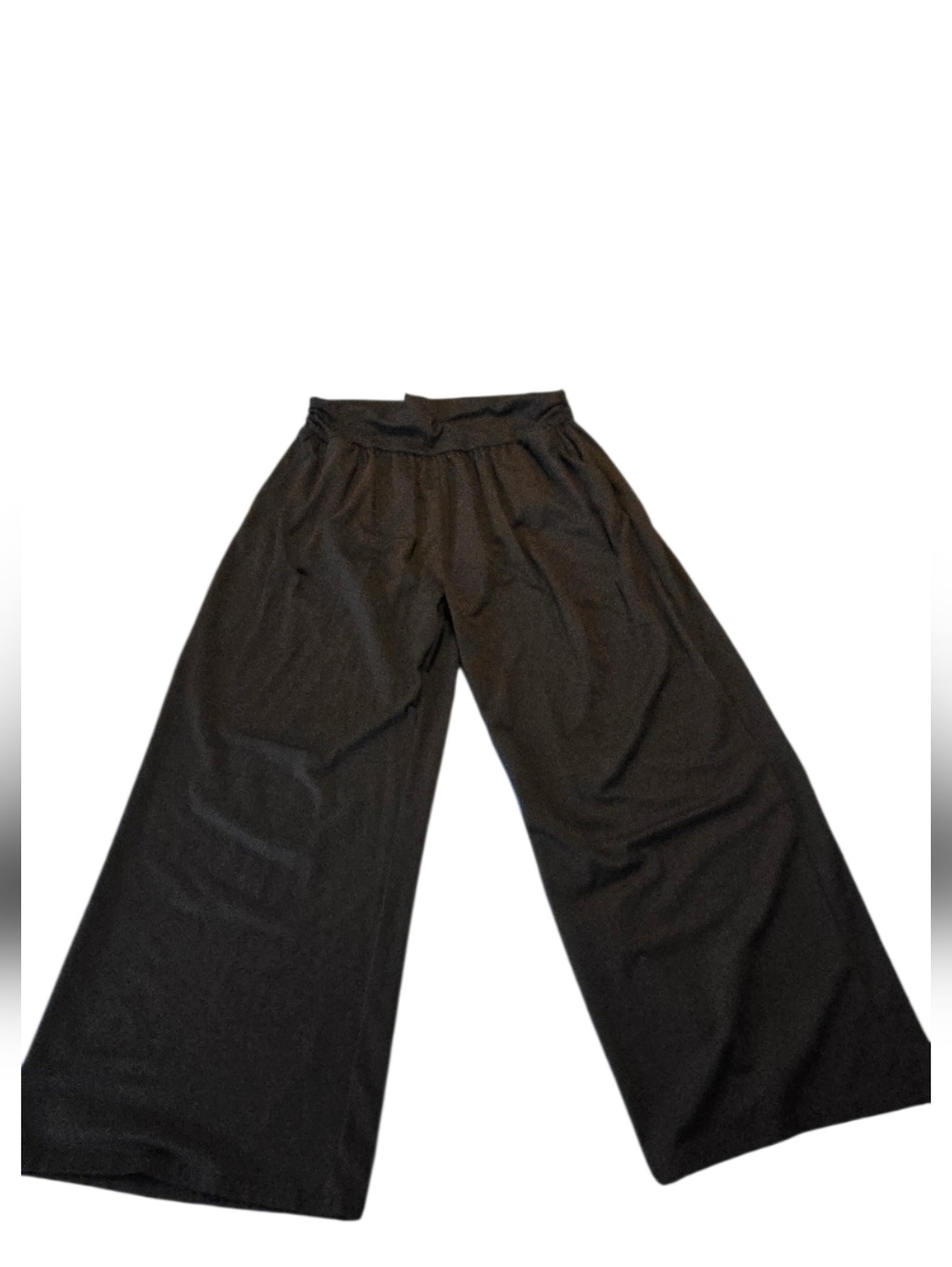 Tarse Women's Wide Leg Black Stretch Flowy Soft Lounge Dress Pants Size 3XL E8